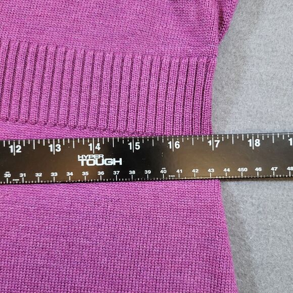 Eileen Fisher Womens Cardigan Sweater Petite Medium PM Purple Merino Wool Italy - Picture 8 of 16